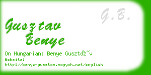 gusztav benye business card